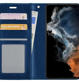 NoXx NoXx Samsung Galaxy S22 Hoesje Bookcase - Donkerblauw