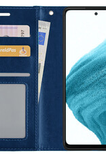 NoXx Hoes Geschikt voor Samsung A53 Hoesje Book Case Hoes Flip Cover Wallet Bookcase - Donkerblauw