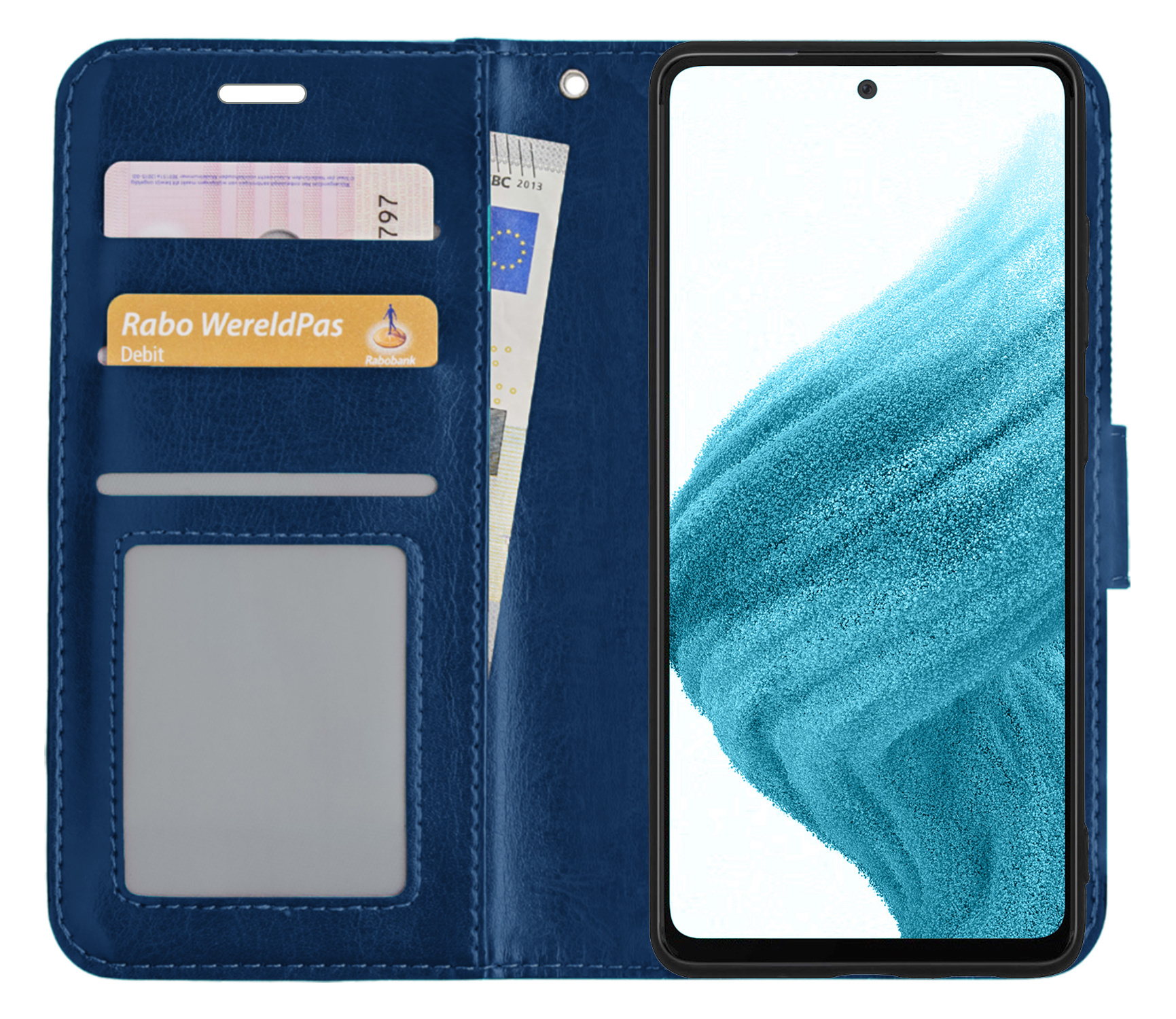 NoXx Hoes Geschikt voor Samsung A53 Hoesje Book Case Hoes Flip Cover Wallet Bookcase - Donkerblauw