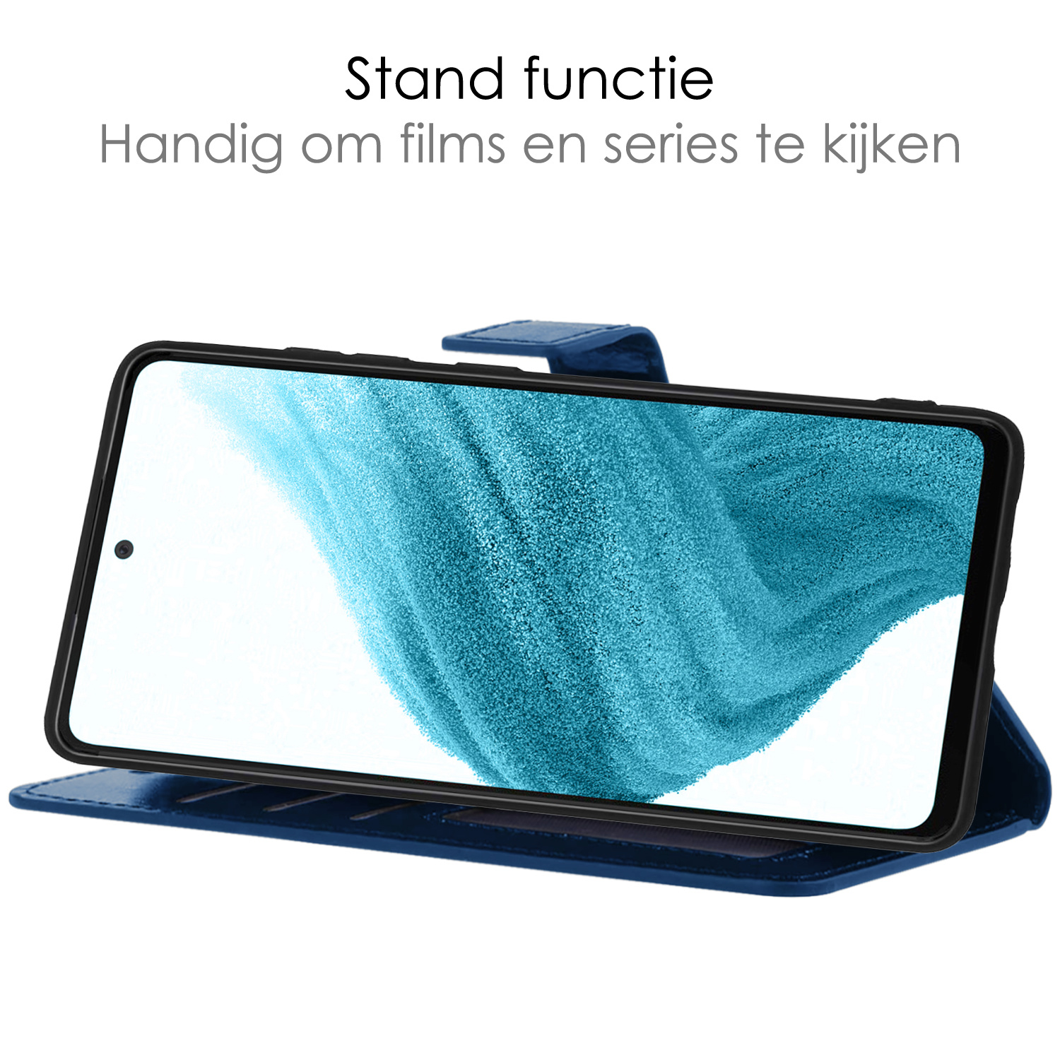NoXx Hoes Geschikt voor Samsung A53 Hoesje Book Case Hoes Flip Cover Wallet Bookcase - Donkerblauw