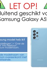 NoXx Hoes Geschikt voor Samsung A52 Hoesje Book Case Hoes Flip Cover Wallet Bookcase - Donkerblauw