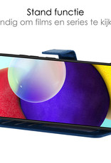 NoXx Hoes Geschikt voor Samsung A52 Hoesje Book Case Hoes Flip Cover Wallet Bookcase - Donkerblauw