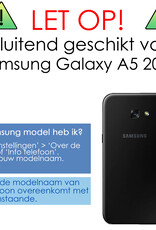 NoXx Hoes Geschikt voor Samsung A5 2016/2017 Hoesje Book Case Hoes Flip Cover Wallet Bookcase - Donkerblauw