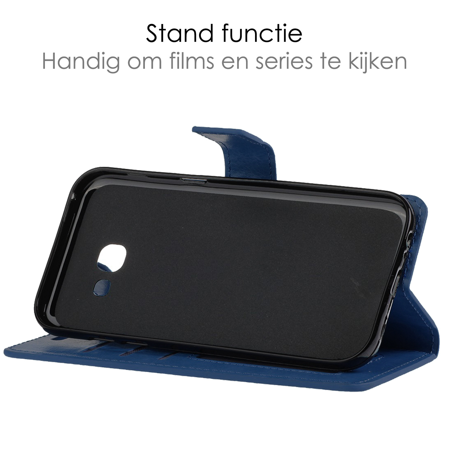 NoXx Hoes Geschikt voor Samsung A5 2016/2017 Hoesje Book Case Hoes Flip Cover Wallet Bookcase - Donkerblauw