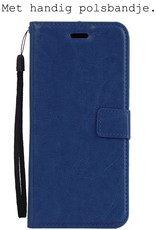 BASEY. Hoes Geschikt voor iPhone 7 Hoesje Bookcase Hoes Flip Case Book Cover - Hoesje Geschikt voor iPhone 7 Hoes Book Case Hoesje - Donkerblauw