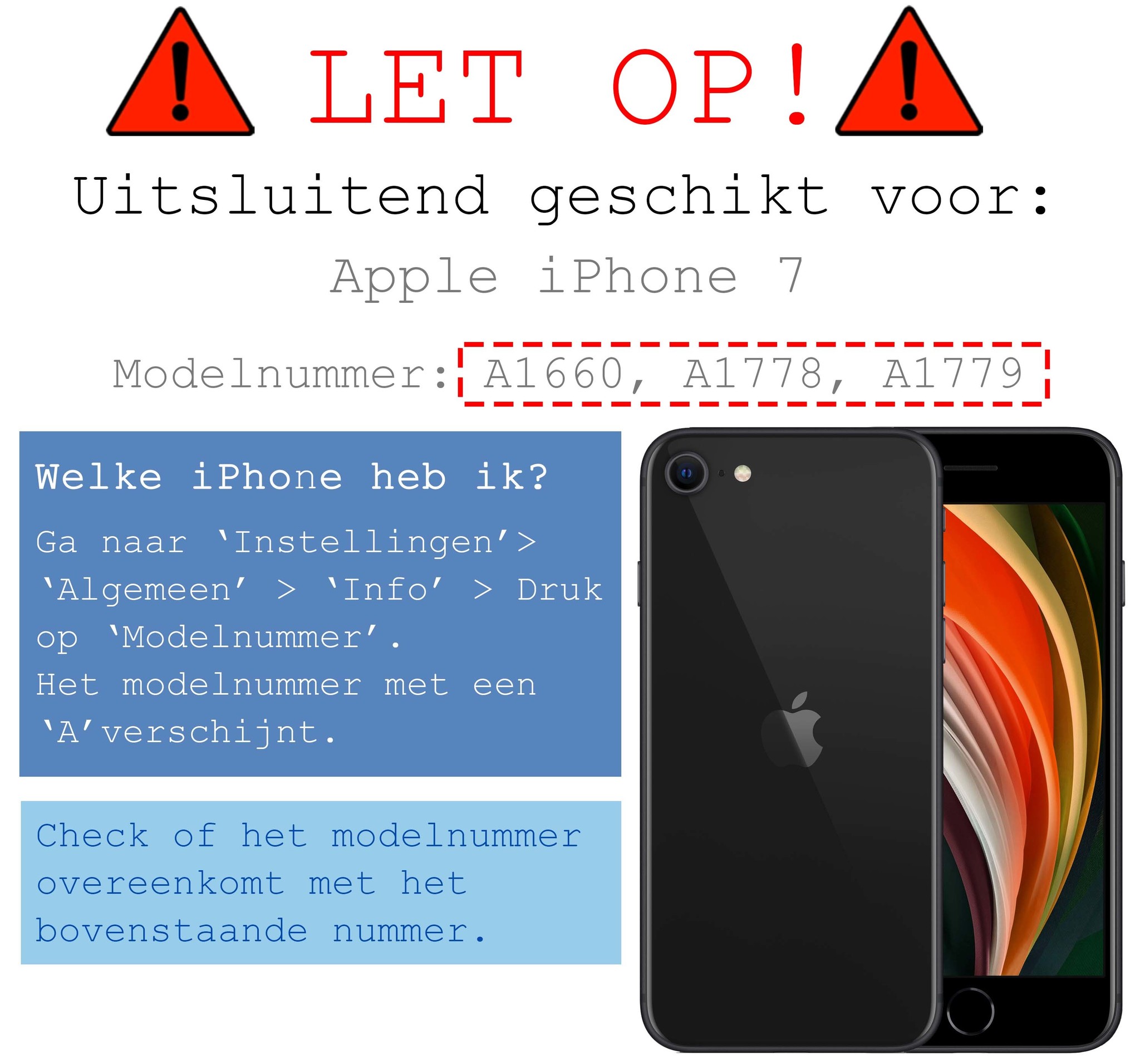 BASEY. Hoes Geschikt voor iPhone 7 Hoesje Bookcase Hoes Flip Case Book Cover - Hoesje Geschikt voor iPhone 7 Hoes Book Case Hoesje - Donkerblauw