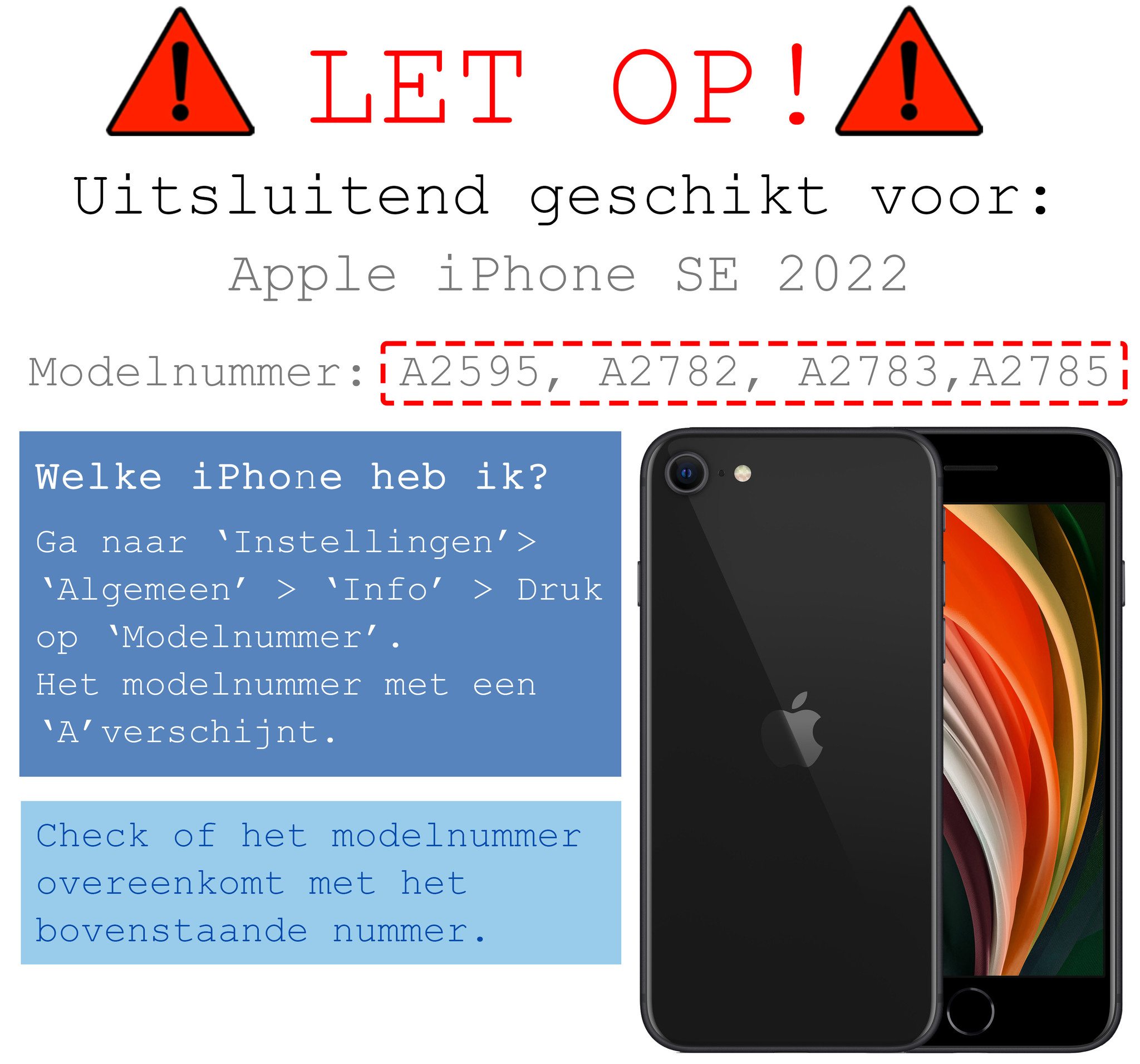 BASEY. Hoes Geschikt voor iPhone SE 2020 Hoesje Bookcase Hoes Flip Case Book Cover - Hoesje Geschikt voor iPhone SE (2020) Hoes Book Case Hoesje - Donkerblauw