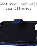 BASEY. Hoes Geschikt voor iPhone SE 2020 Hoesje Bookcase Hoes Flip Case Book Cover - Hoesje Geschikt voor iPhone SE (2020) Hoes Book Case Hoesje - Donkerblauw