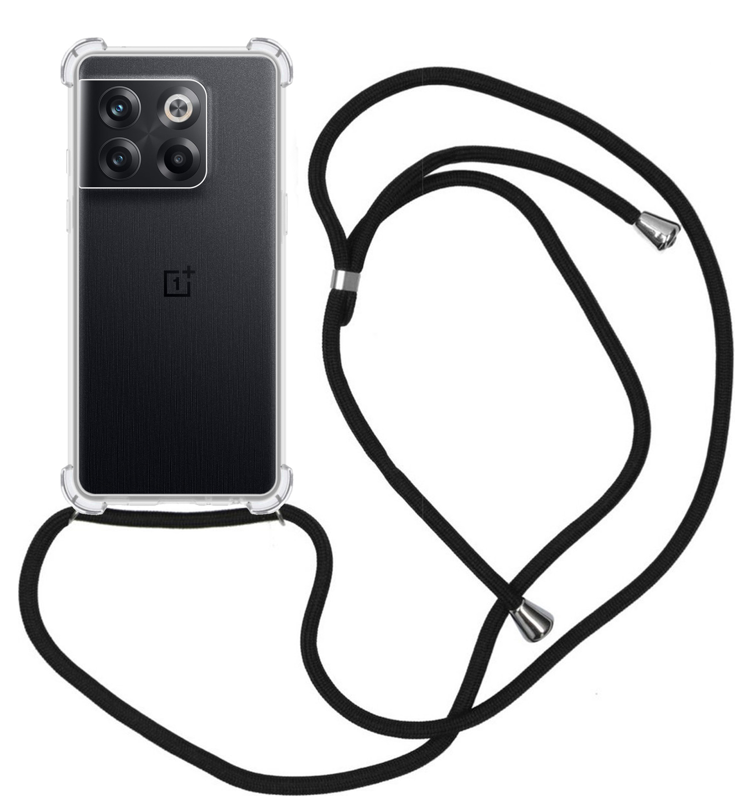Nomfy Hoesje Geschikt voor OnePlus 10T Hoesje Shock Proof Transparant Met Telefoonketting Case Shock Koord - Hoesje Geschikt voor OnePlus 10T Shock Proof Case Met Koord - Transparant