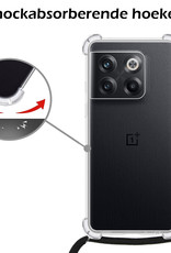 Nomfy Hoesje Geschikt voor OnePlus 10T Hoesje Shock Proof Transparant Met Telefoonketting Case Shock Koord - Hoesje Geschikt voor OnePlus 10T Shock Proof Case Met Koord - Transparant