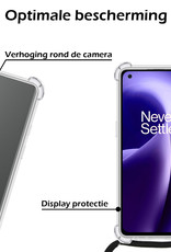 Nomfy Hoesje Geschikt voor OnePlus Nord 2T Hoesje Shock Proof Transparant Met Telefoonketting Case Shock Koord - Hoesje Geschikt voor OnePlus Nord 2T Shock Proof Case Met Koord - Transparant