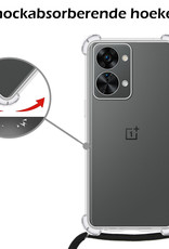 Nomfy Hoesje Geschikt voor OnePlus Nord 2T Hoesje Shock Proof Transparant Met Telefoonketting Case Shock Koord - Hoesje Geschikt voor OnePlus Nord 2T Shock Proof Case Met Koord - Transparant