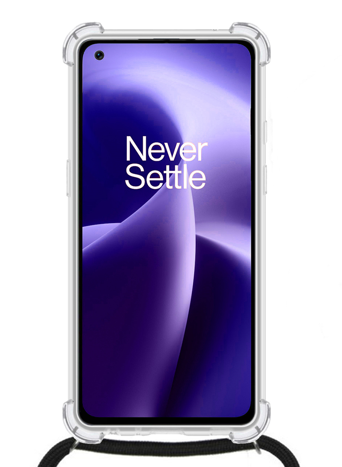 Nomfy Hoesje Geschikt voor OnePlus Nord 2T Hoesje Shock Proof Transparant Met Telefoonketting Case Shock Koord - Hoesje Geschikt voor OnePlus Nord 2T Shock Proof Case Met Koord - Transparant