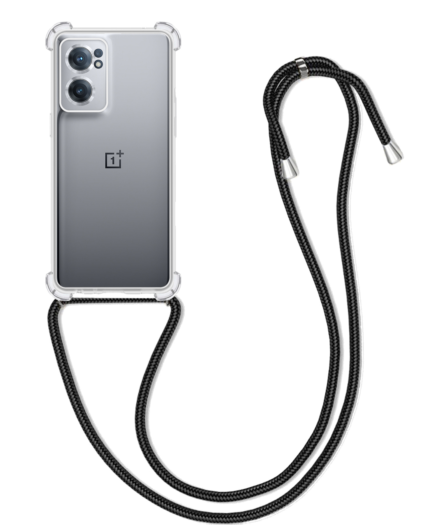 BASEY. Hoes Geschikt voor OnePlus Nord CE 2 Hoesje Shock Proof Case Met Koord Shock Hoes Met Koord - Hoesje Geschikt voor OnePlus Nord CE 2 Hoes Cover Met Koord - Transparant