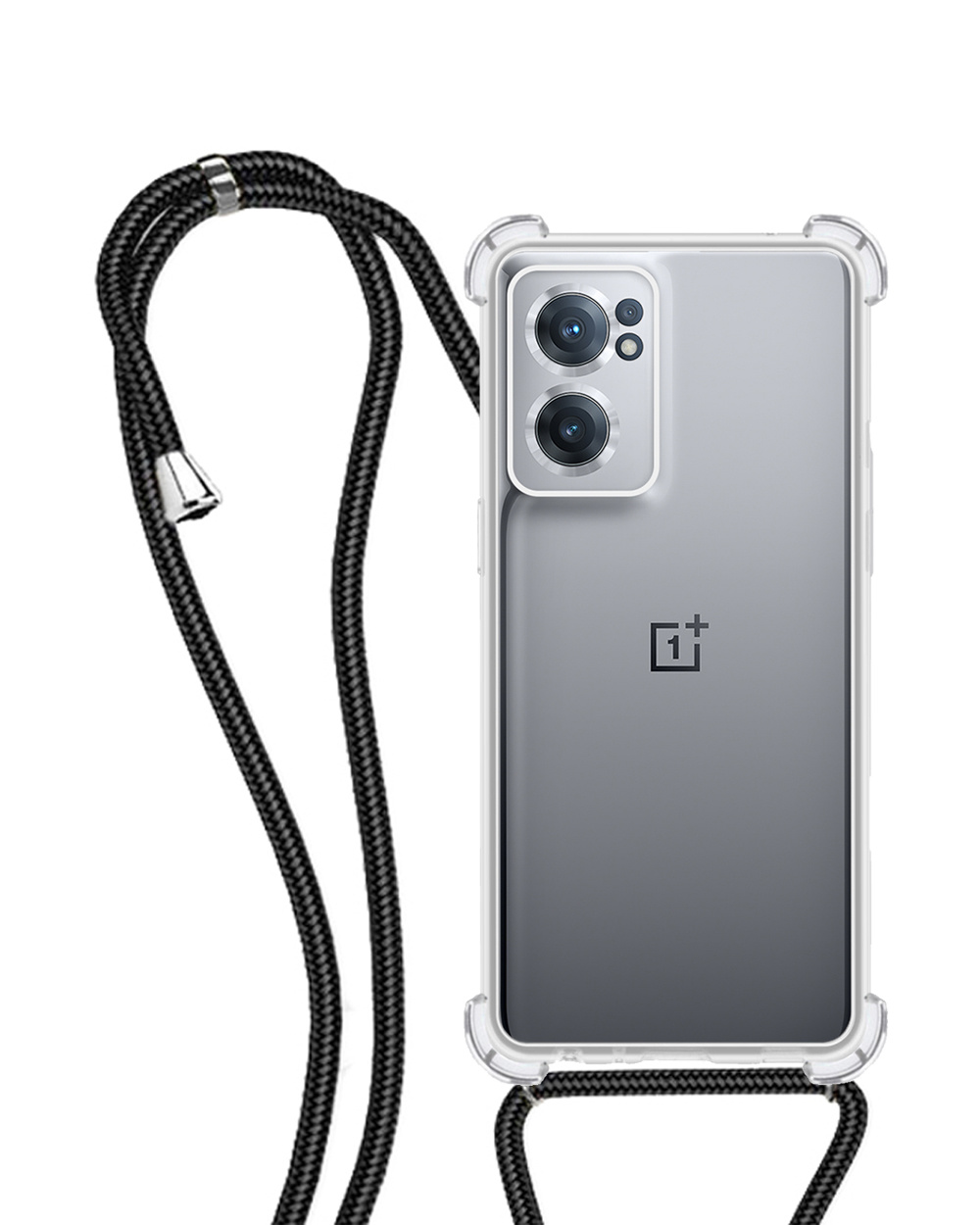 NoXx Hoes Geschikt voor OnePlus Nord CE 2 Hoesje Transparant Met Telefoonkoord Cover Shock Proof Case Koord Hoes