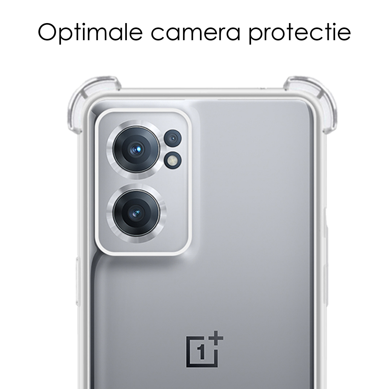 NoXx Hoes Geschikt voor OnePlus Nord CE 2 Hoesje Transparant Met Telefoonkoord Cover Shock Proof Case Koord Hoes