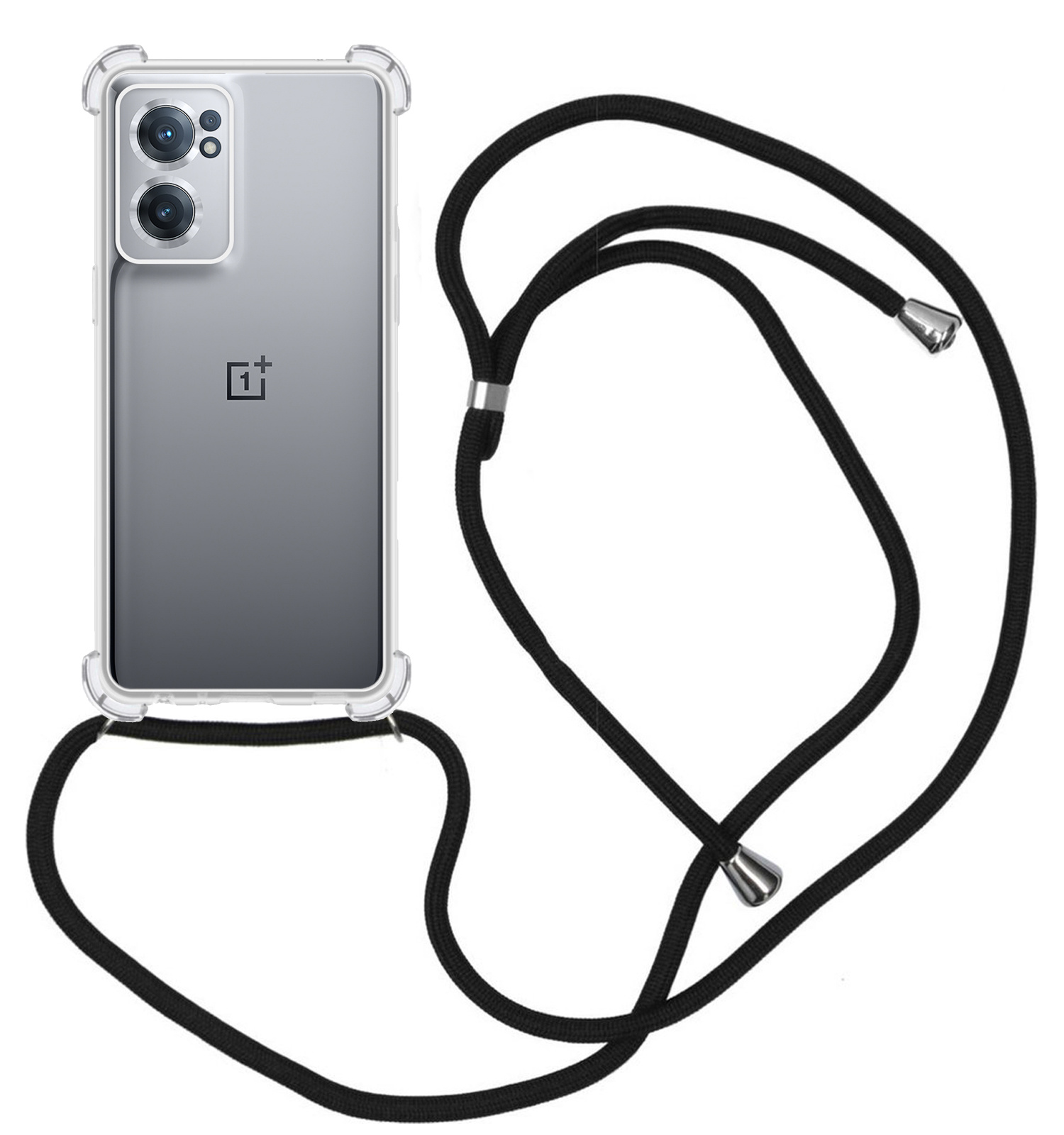 Nomfy Hoesje Geschikt voor OnePlus Nord CE 2 Hoesje Shock Proof Transparant Met Telefoonketting Case Shock Koord - Hoesje Geschikt voor OnePlus Nord CE 2 Shock Proof Case Met Koord - Transparant