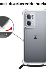 Nomfy Hoesje Geschikt voor OnePlus Nord CE 2 Hoesje Shock Proof Transparant Met Telefoonketting Case Shock Koord - Hoesje Geschikt voor OnePlus Nord CE 2 Shock Proof Case Met Koord - Transparant