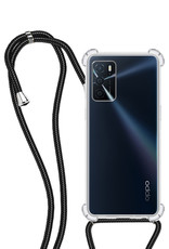 NoXx Hoes Geschikt voor OPPO A16 Hoesje Transparant Met Telefoonkoord Cover Shock Proof Case Koord Hoes