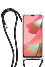 NoXx Hoes Geschikt voor OPPO A16 Hoesje Transparant Met Telefoonkoord Cover Shock Proof Case Koord Hoes