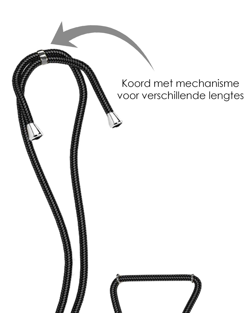 NoXx Hoes Geschikt voor OPPO A16 Hoesje Transparant Met Telefoonkoord Cover Shock Proof Case Koord Hoes