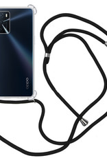 Nomfy Hoesje Geschikt voor OPPO A16 Hoesje Shock Proof Transparant Met Telefoonketting Case Shock Koord - Hoesje Geschikt voor OPPO A16 Shock Proof Case Met Koord - Transparant