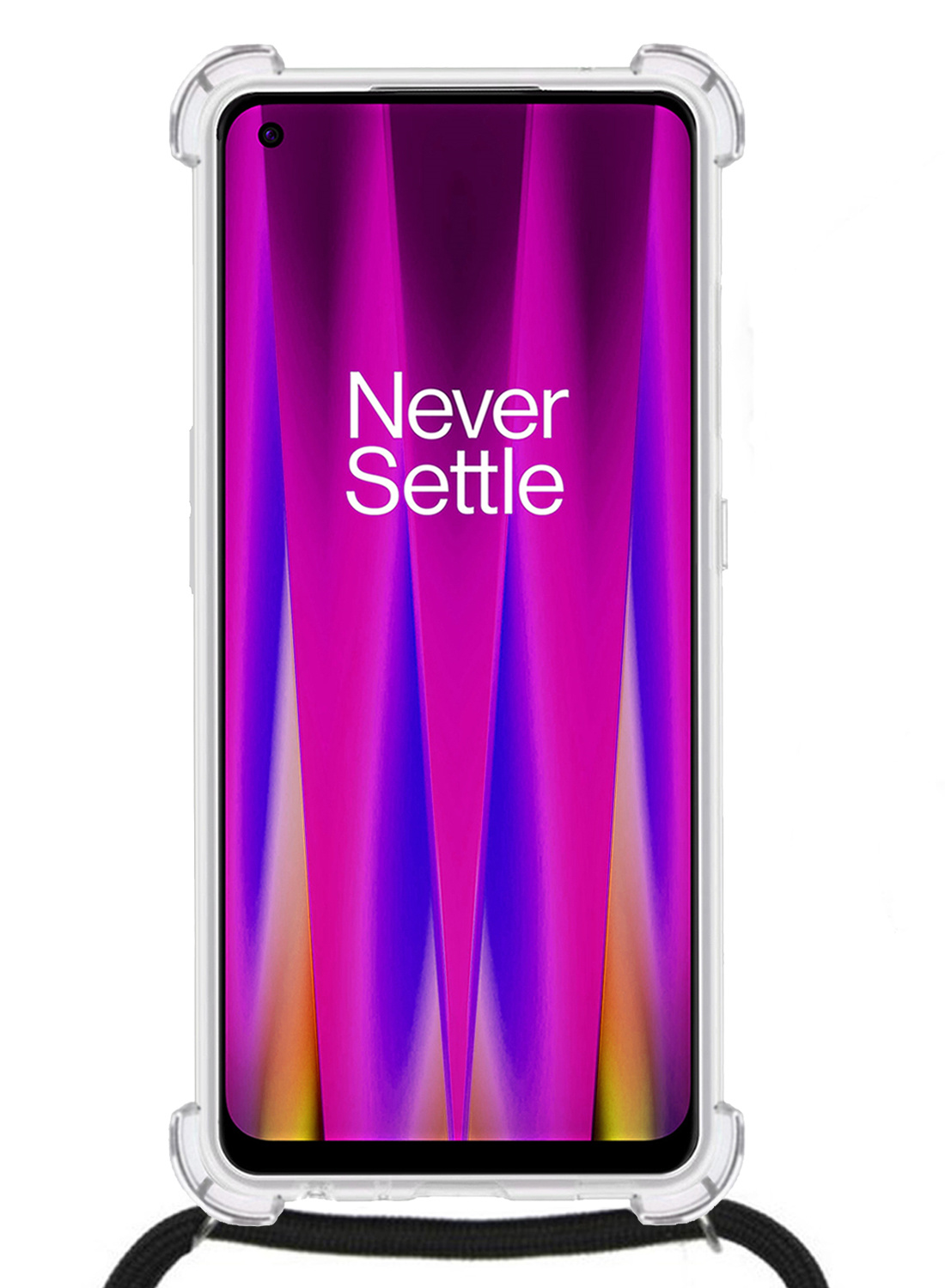 Nomfy Hoesje Geschikt voor OPPO A16 Hoesje Shock Proof Transparant Met Telefoonketting Case Shock Koord - Hoesje Geschikt voor OPPO A16 Shock Proof Case Met Koord - Transparant