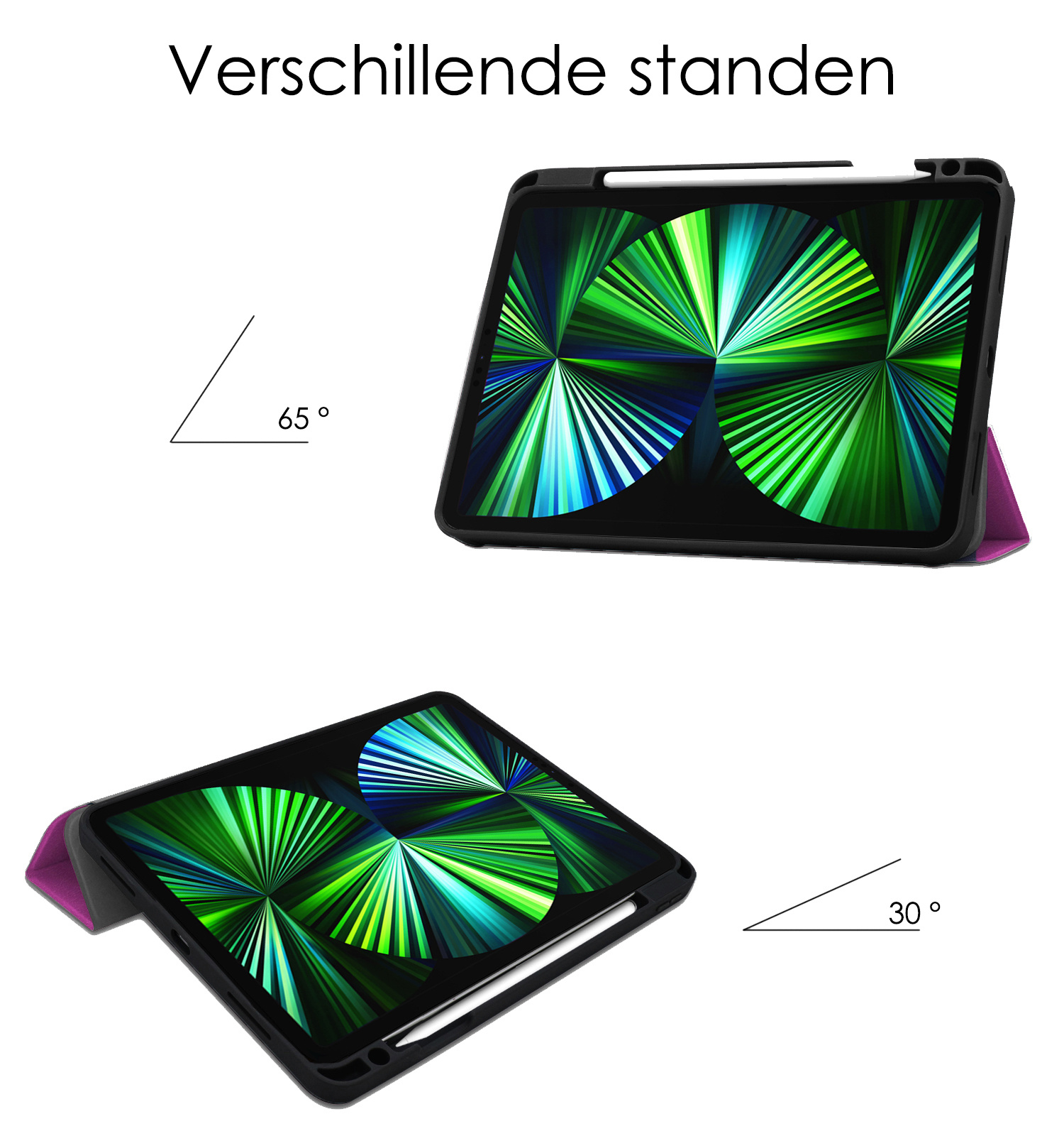 NoXx NoXx iPad Pro 11 inch (2021) Hoesje Met Apple Pencilhouder - Paars