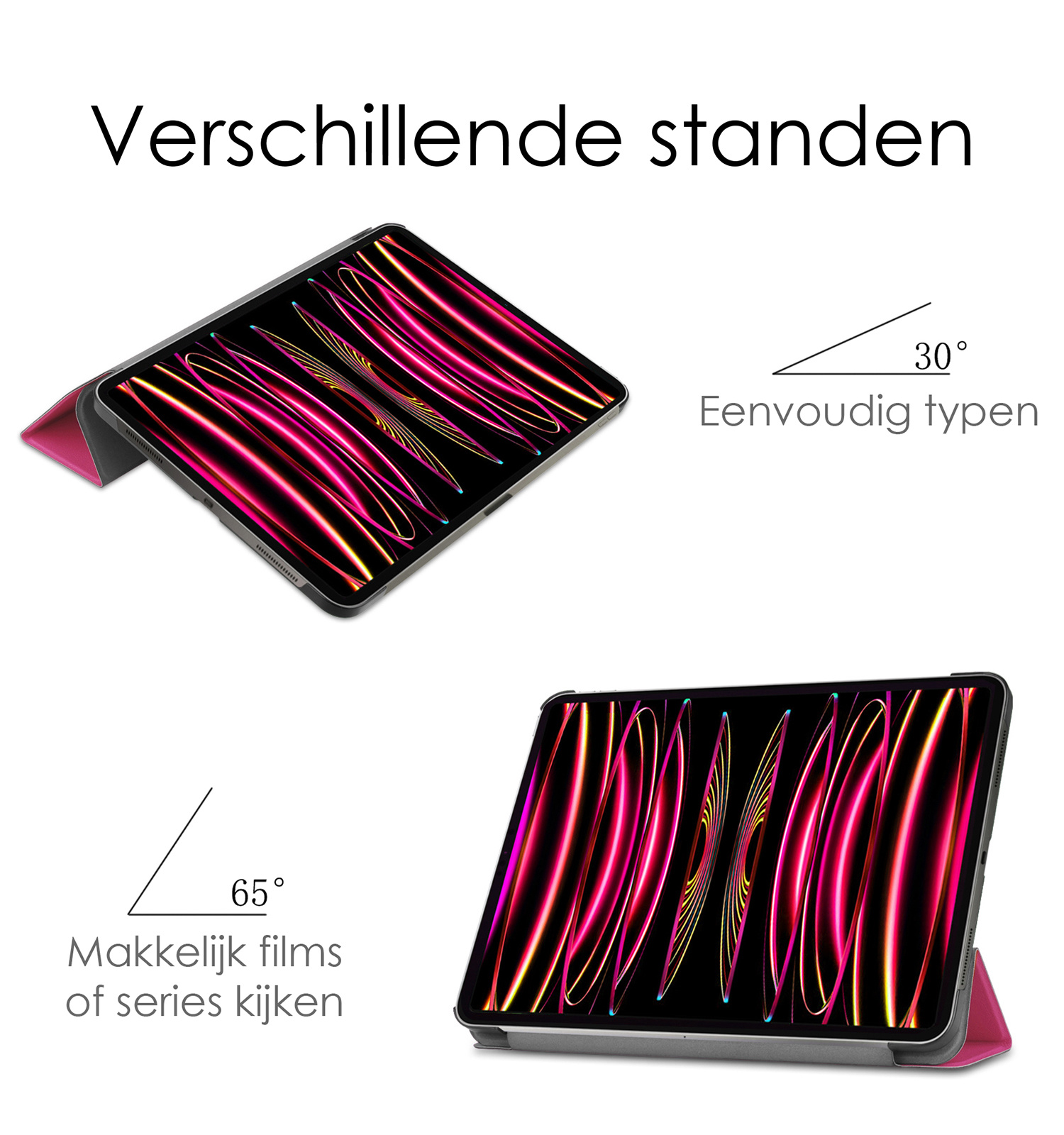 NoXx NoXx iPad Pro 11 inch (2022) Hoesje - Donkerroze
