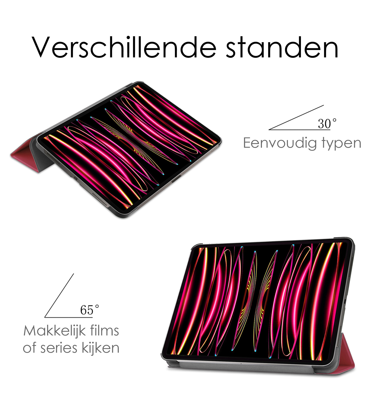 NoXx NoXx iPad Pro 11 inch (2022) Hoesje - Donkerrood