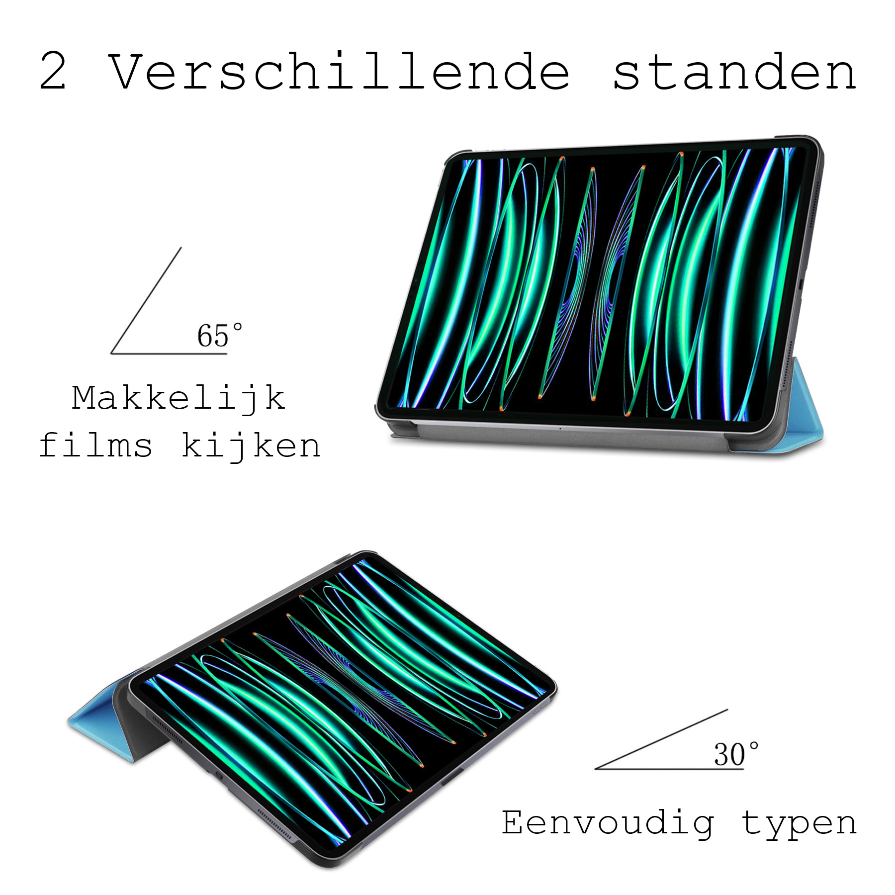 BASEY. BASEY. iPad Pro 11 inch (2022) Hoesje - Lichtblauw
