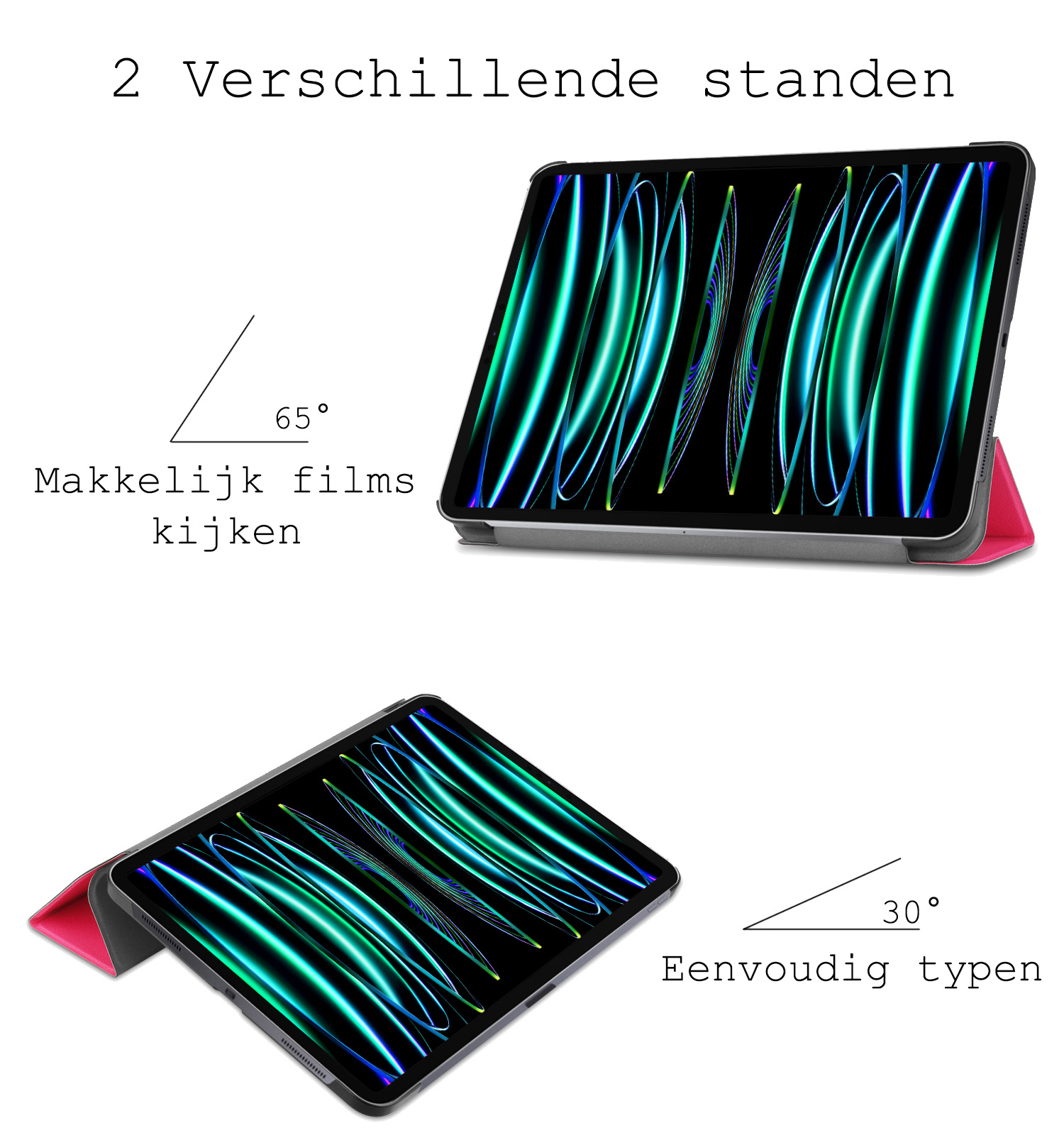 BASEY. BASEY. iPad Pro 11 inch (2022) Hoesje - Donkerroze
