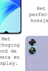 BASEY. Hoes Geschikt voor OPPO A17 Hoesje Siliconen Back Cover Case - Hoesje Geschikt voor OPPO A17 Hoes Cover Hoesje - Lila