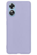 BASEY. Hoes Geschikt voor OPPO A17 Hoesje Siliconen Back Cover Case - Hoesje Geschikt voor OPPO A17 Hoes Cover Hoesje - Lila