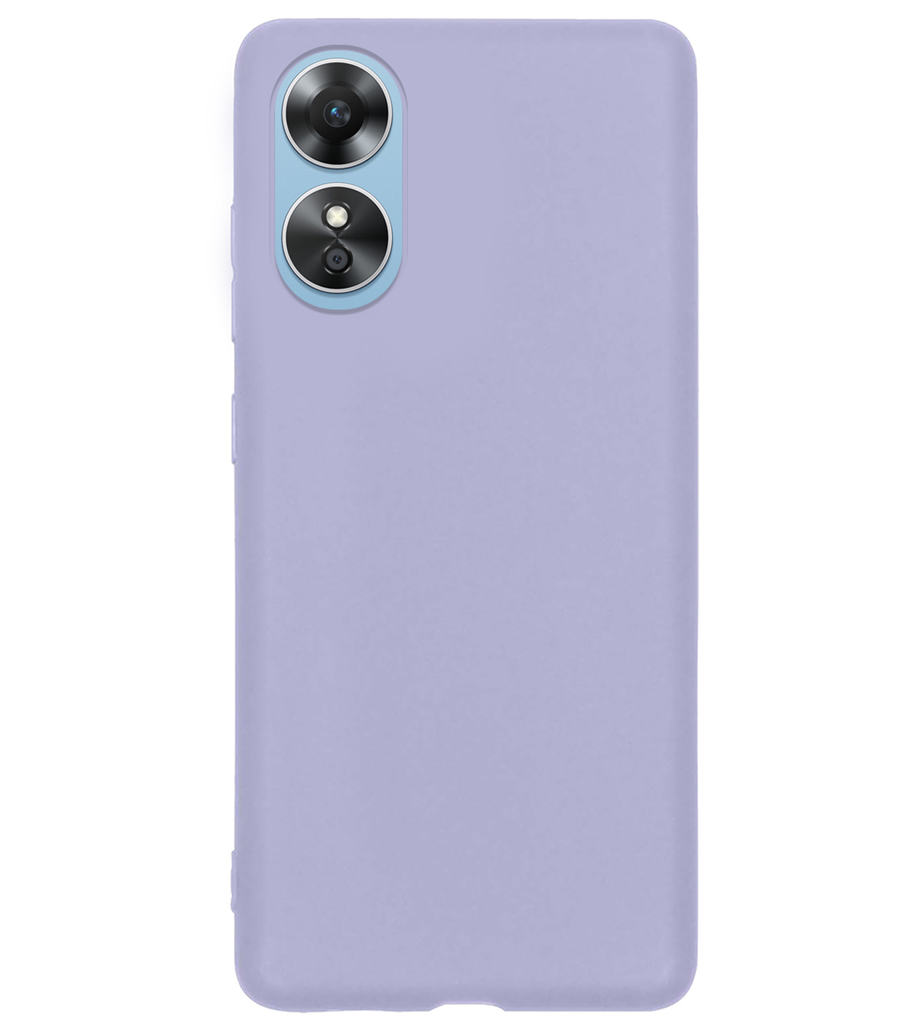 BASEY. Hoes Geschikt voor OPPO A17 Hoesje Siliconen Back Cover Case - Hoesje Geschikt voor OPPO A17 Hoes Cover Hoesje - Lila