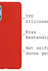 BASEY. Hoes Geschikt voor OPPO A17 Hoesje Siliconen Back Cover Case - Hoesje Geschikt voor OPPO A17 Hoes Cover Hoesje - Rood