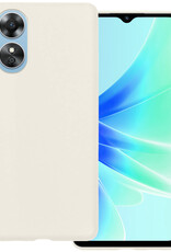 BASEY. Hoes Geschikt voor OPPO A17 Hoesje Siliconen Back Cover Case - Hoesje Geschikt voor OPPO A17 Hoes Cover Hoesje - Wit