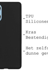 BASEY. Hoes Geschikt voor OPPO A17 Hoesje Siliconen Back Cover Case - Hoesje Geschikt voor OPPO A17 Hoes Cover Hoesje - Zwart