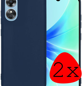 BASEY. BASEY. OPPO A17 Hoesje Siliconen - Donkerblauw - 2 PACK