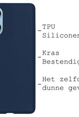 BASEY. Hoes Geschikt voor OPPO A17 Hoesje Siliconen Back Cover Case - Hoesje Geschikt voor OPPO A17 Hoes Cover Hoesje - Donkerblauw - 2 Stuks