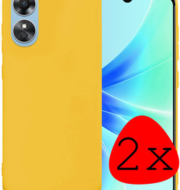 BASEY. BASEY. OPPO A17 Hoesje Siliconen - Geel - 2 PACK