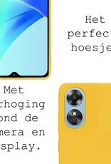 BASEY. Hoes Geschikt voor OPPO A17 Hoesje Siliconen Back Cover Case - Hoesje Geschikt voor OPPO A17 Hoes Cover Hoesje - Geel - 2 Stuks
