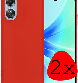 BASEY. BASEY. OPPO A17 Hoesje Siliconen - Rood - 2 PACK
