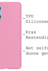 BASEY. Hoes Geschikt voor OPPO A17 Hoesje Siliconen Back Cover Case - Hoesje Geschikt voor OPPO A17 Hoes Cover Hoesje - Lichtroze - 2 Stuks