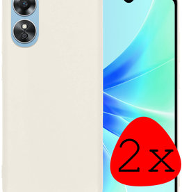 BASEY. BASEY. OPPO A17 Hoesje Siliconen - Wit - 2 PACK