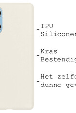 BASEY. Hoes Geschikt voor OPPO A17 Hoesje Siliconen Back Cover Case - Hoesje Geschikt voor OPPO A17 Hoes Cover Hoesje - Wit - 2 Stuks