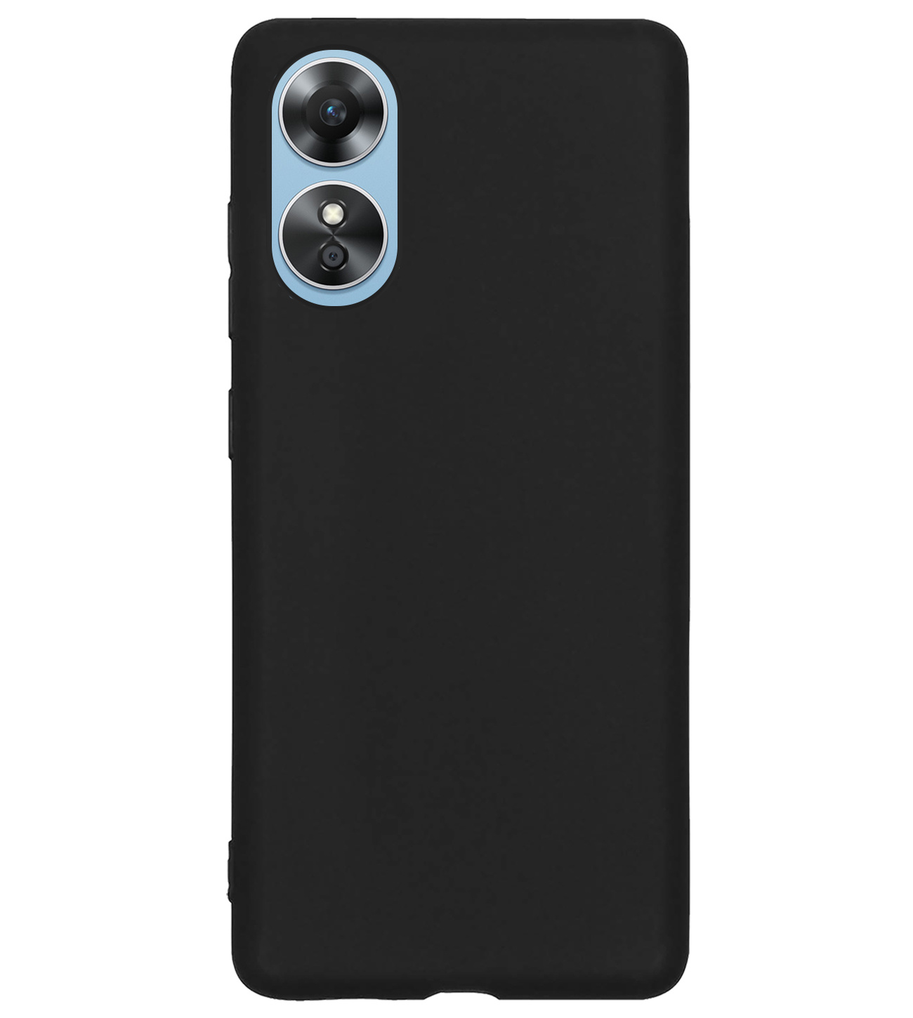 BASEY. Hoes Geschikt voor OPPO A17 Hoesje Siliconen Back Cover Case - Hoesje Geschikt voor OPPO A17 Hoes Cover Hoesje - Zwart - 2 Stuks