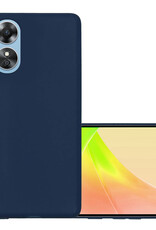 NoXx Hoes Geschikt voor OPPO A17 Hoesje Cover Siliconen Back Case Hoes - Donkerblauw