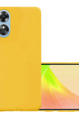 NoXx Hoes Geschikt voor OPPO A17 Hoesje Cover Siliconen Back Case Hoes - Geel
