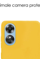 NoXx Hoes Geschikt voor OPPO A17 Hoesje Cover Siliconen Back Case Hoes - Geel